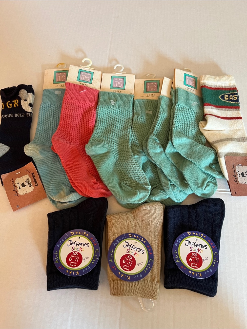 Mixed Boys Socks Pack - Teal, Coral, Navy, Cream
11 Pairs. Sizes 4-5 6-11.